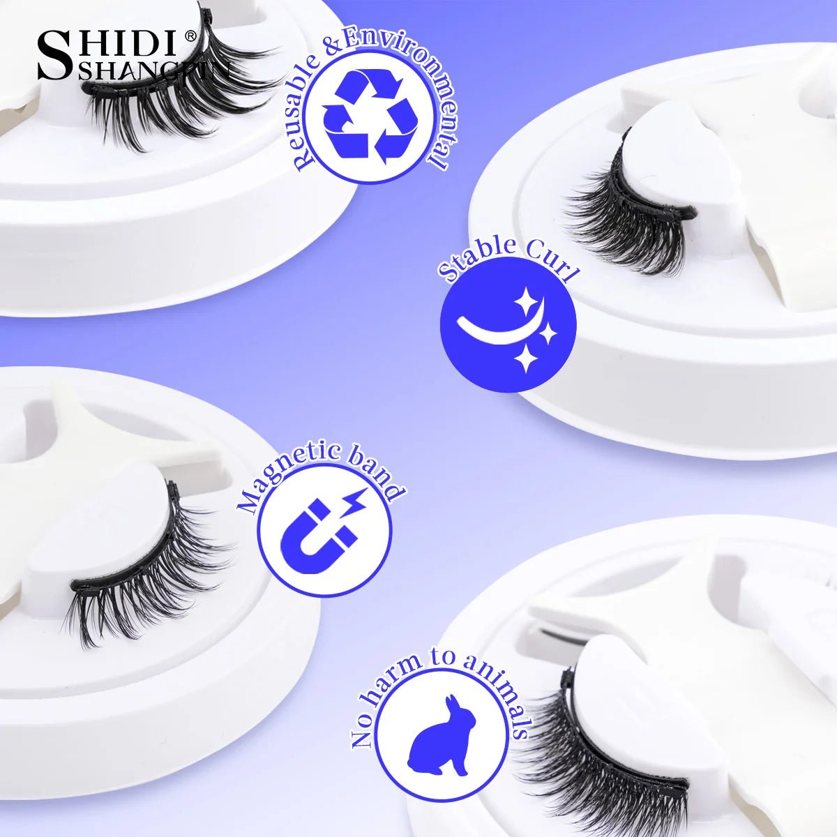 1 Pair Reusable Magnetic Eyelashes Tweezers Set Faux Mink Lashes Handmade 3D Natural False Eyelashes and Magnetic Tweezers Set - RELUX.STORE
