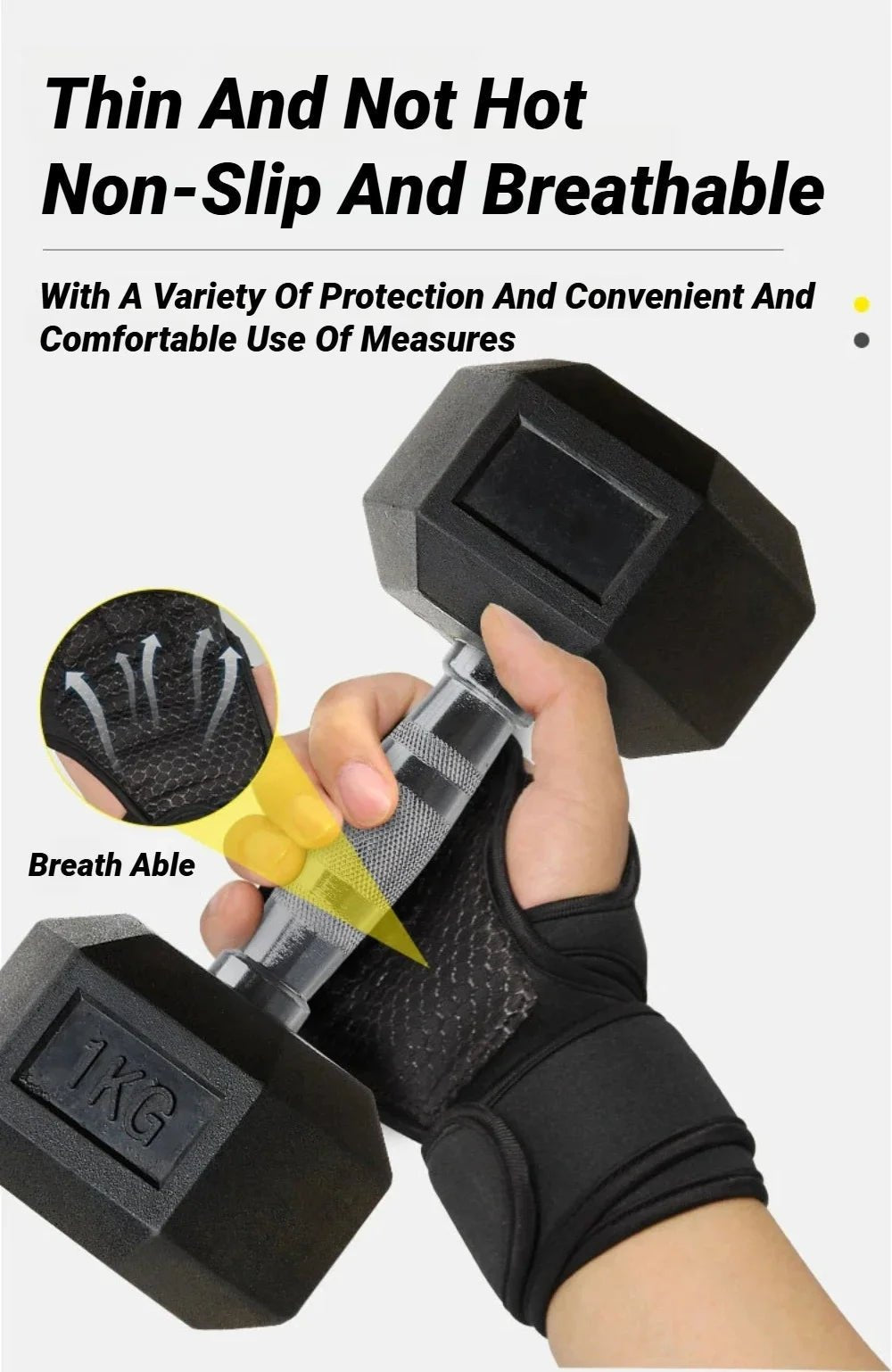 "1 Pair Training Sport Gloves – Workout & Weightlifting Hand, Wrist & Palm Protector for Men & Women Gym Fitness by Relux.Store" - RELUX.STORE