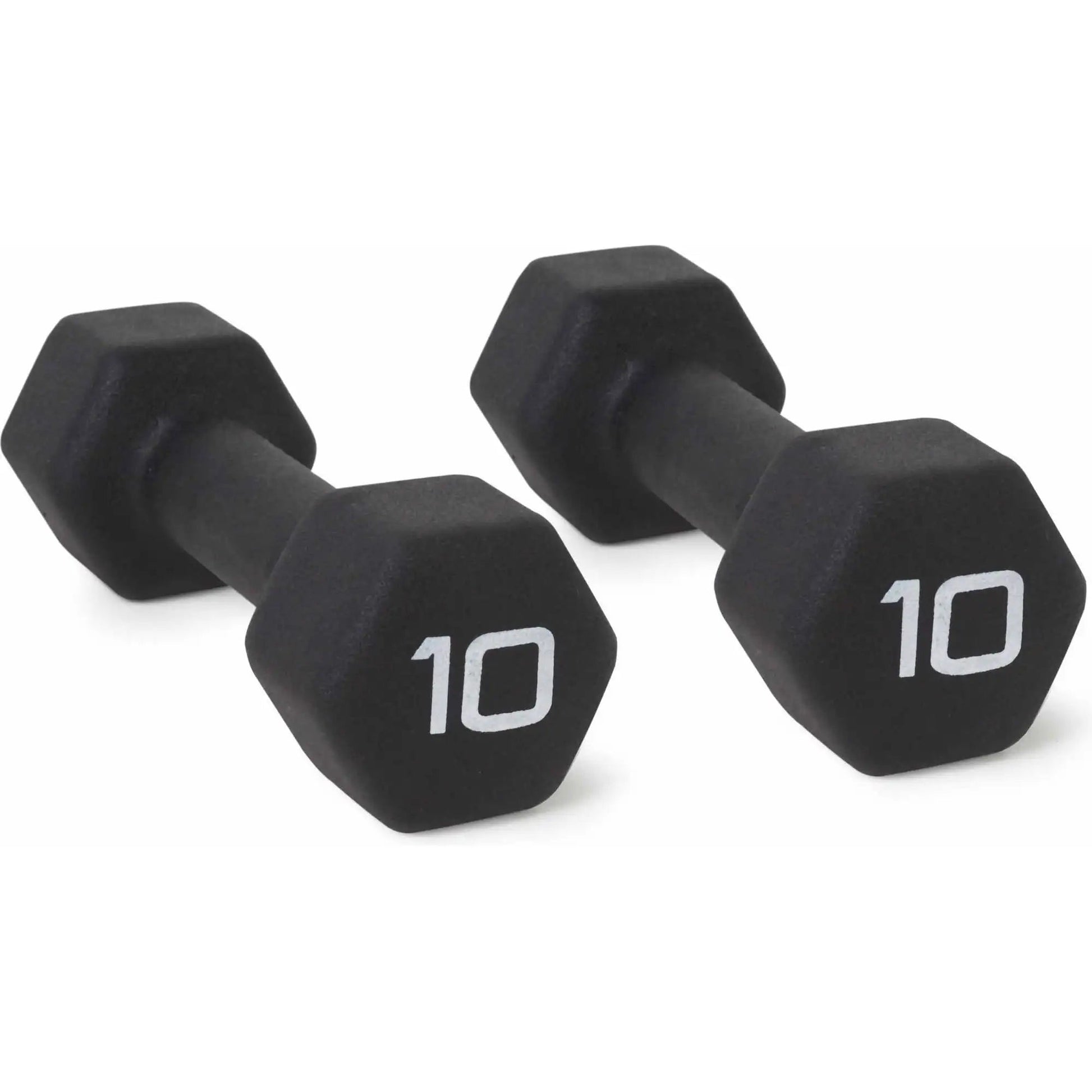 "10lb Pair Neoprene Dumbbells – Non - Slip, Quiet Hand Weights for Home Gym Workouts | Black Coated Fitness Equipment by Relux.Store" - RELUX.STORE