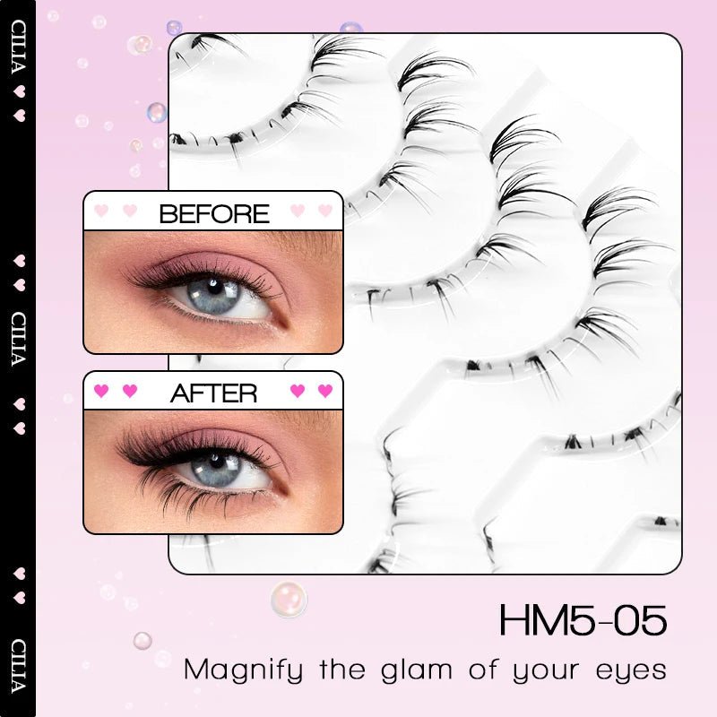 10Pairs Bottom Eyelashes Manga Lower Lashes Clear Band Wispy Small Flame Under Eye Lashes Korean Makeup Cosplay Tools - RELUX.STORE