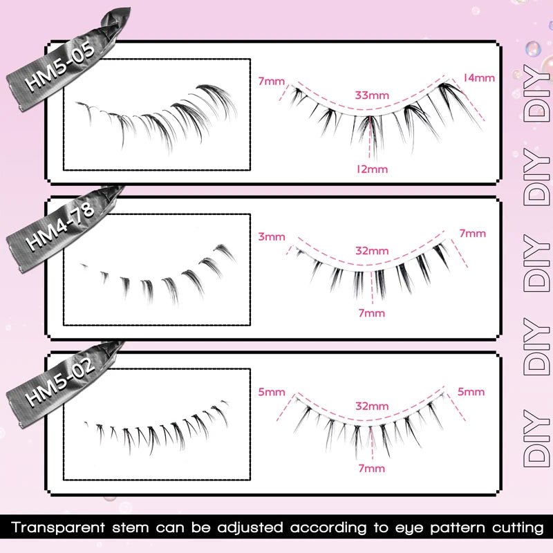 10Pairs Bottom Eyelashes Manga Lower Lashes Clear Band Wispy Small Flame Under Eye Lashes Korean Makeup Cosplay Tools - RELUX.STORE