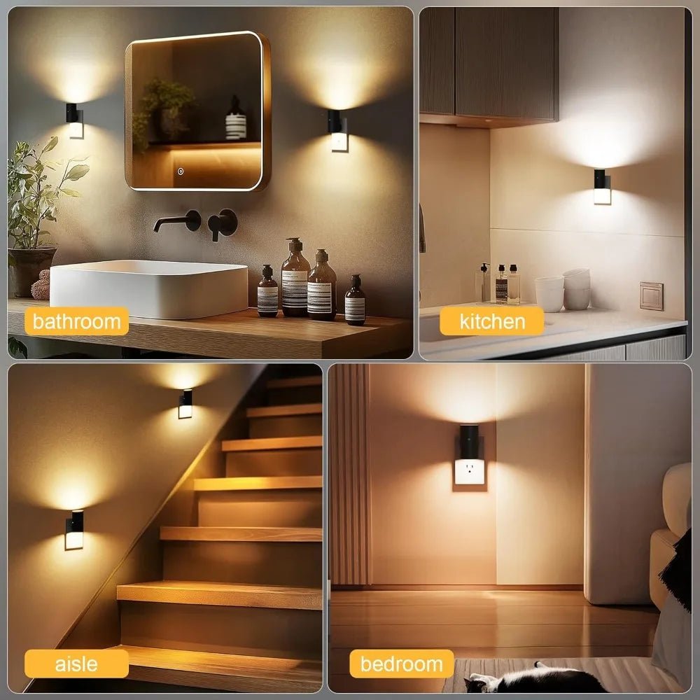 "1/2/4 Pack Dimmable LED Night Lights – Plug - In Wall Nightlight with Light Sensor, Adjustable Brightness for Bedroom, Hallway & Kids’ Rooms" - RELUX.STORE