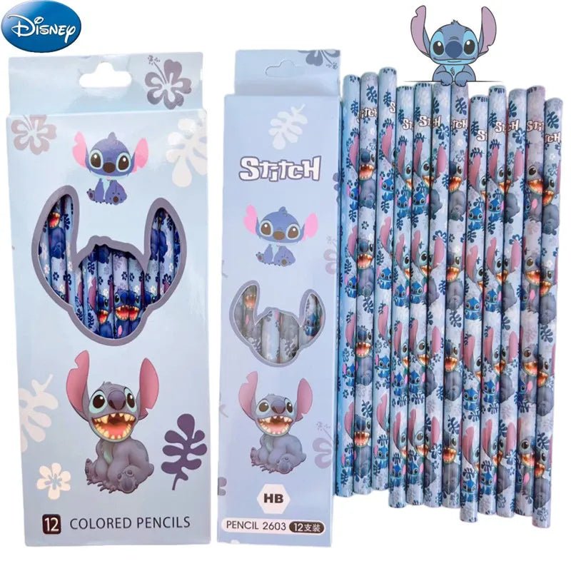 12pcs Disney Stitch Anime Pencil School Supplies Kid Colored pencils School Supplies Pencils Hb Pencils kids Birthday Xmas Gift - RELUX.STORE