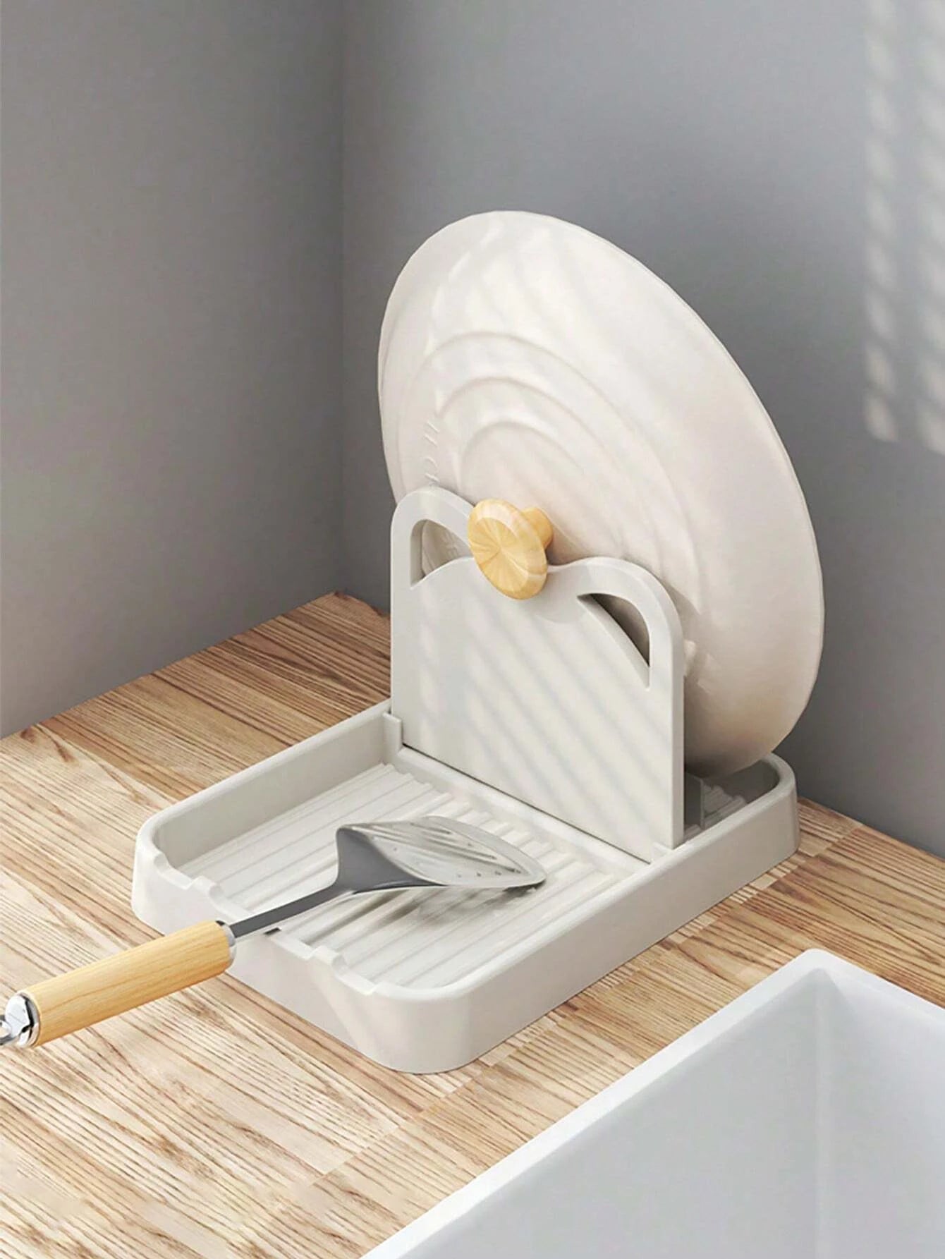 1/2pcs Multifunctional Pan Pot Lid Holder Stand Pan Pot Cover Rack Spoon Rest Pot Lid Spatula Spoon Storage Shelf Kitchen Tools - RELUX.STORE