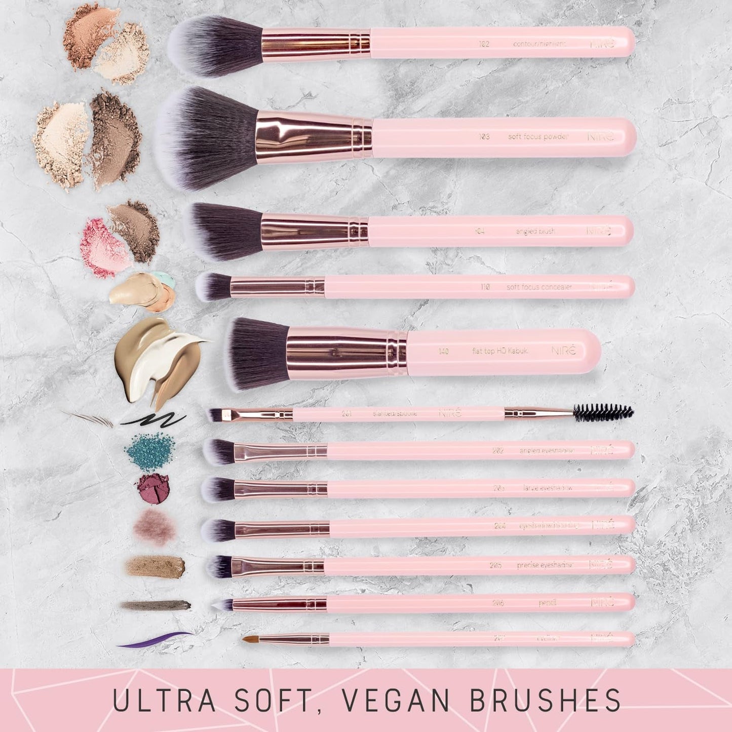 15 - Piece Pink Makeup Brush Set with Case – Award Winning Beauty Brushes with Makeup Sponge, Brush Cleaner, Guide & Gift Box – Professional Kabuki Foundation, Eyeshadow & Blending Brushes for Women & Girls - RELUX.STORE