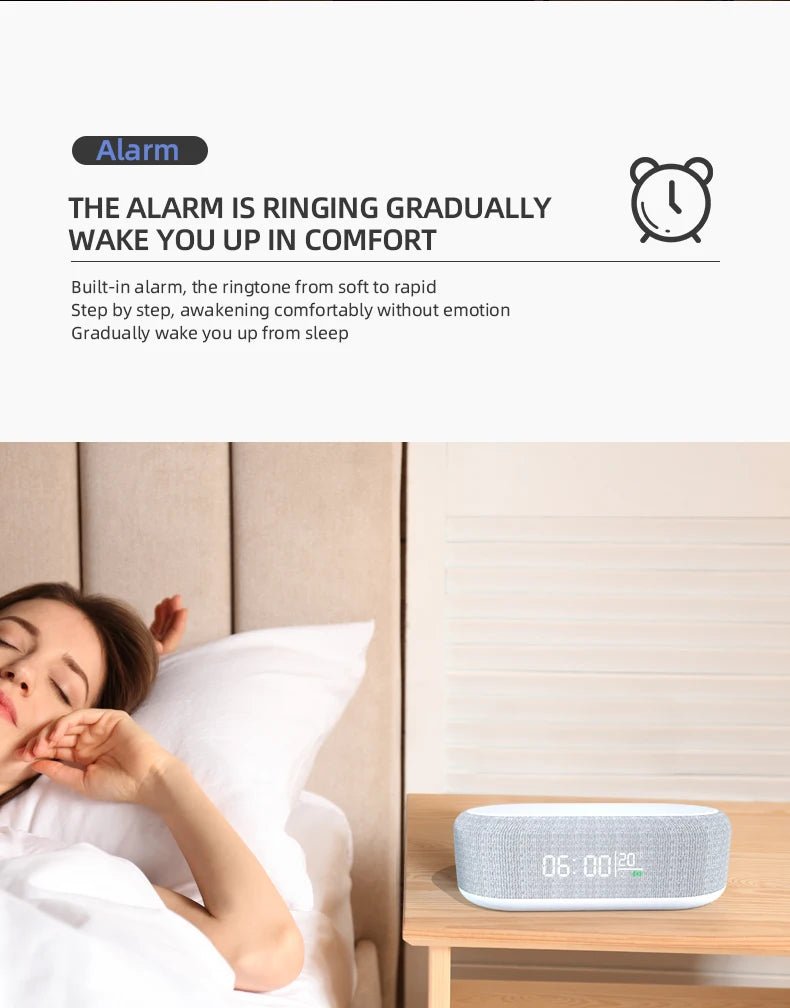 "15W Wireless Charger Alarm Clock with LED Display – Fast Charging Dock Station for iPhone & Samsung, Time, Thermometer & Earphone Stand" - RELUX.STORE