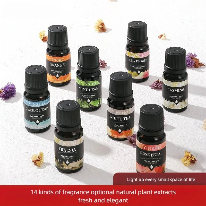 17 Flavors 10ml Essential Oils For Aroma Diffuser AirHumidifier Home Water - soluble Lavender Rose Eucalyptus White Peach Oolong - RELUX.STORE