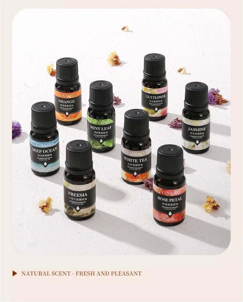 17 Flavors 10ml Essential Oils For Aroma Diffuser AirHumidifier Home Water - soluble Lavender Rose Eucalyptus White Peach Oolong - RELUX.STORE