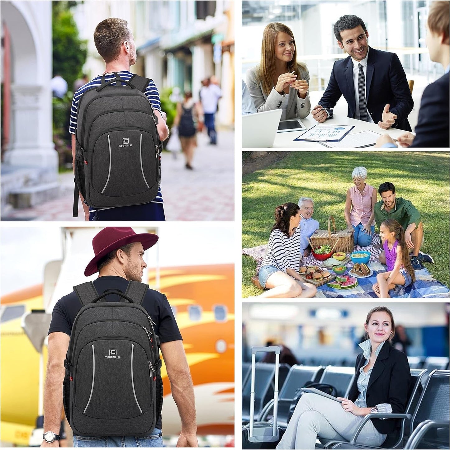 17.3 Inch Travel Laptop Backpack – Durable Water - Resistant College & Business Backpack with RFID Anti - Theft Pocket | Large Computer Bag, School Bookbag for Men, Women & Teens (Grey) - RELUX.STORE