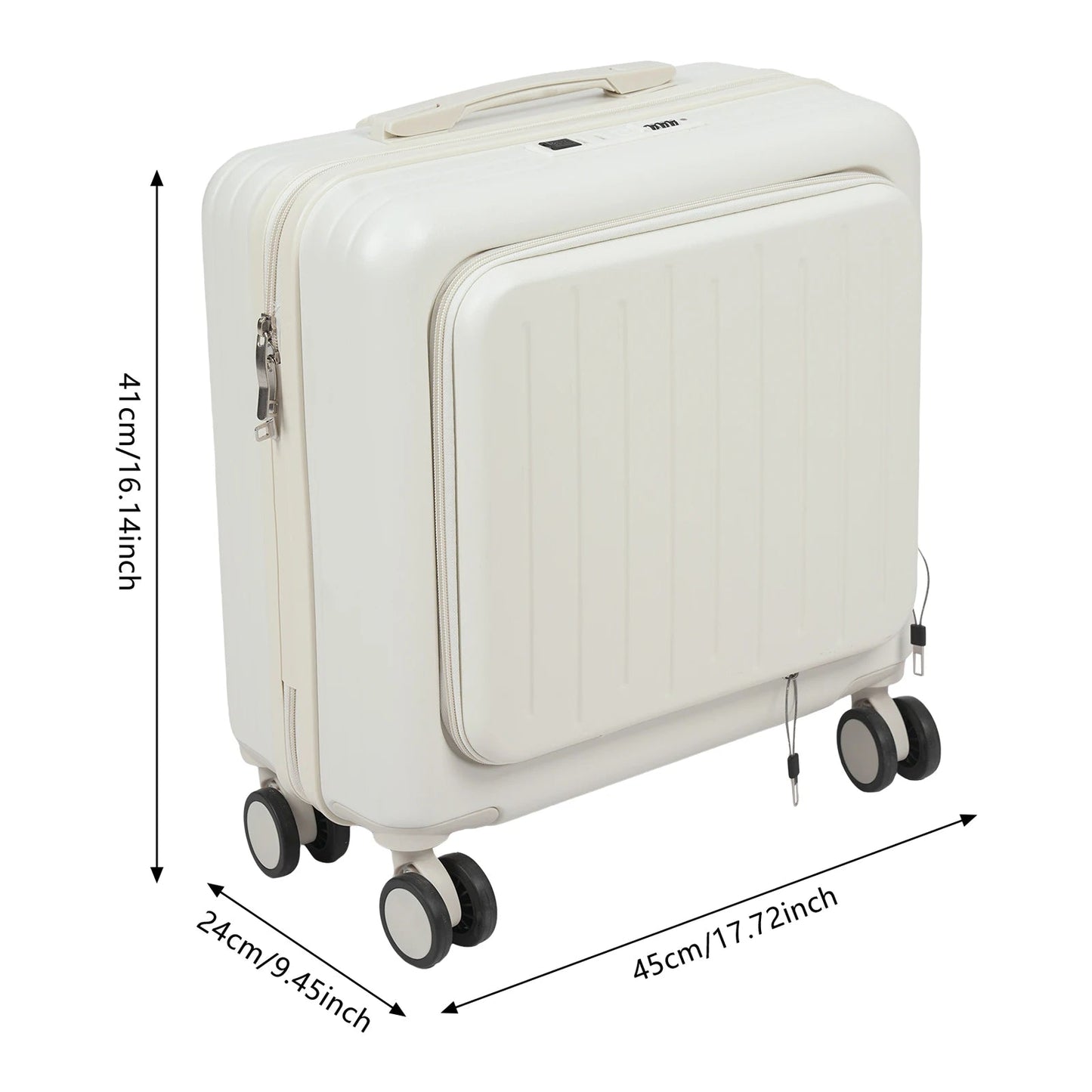18'' Front Opening Airline Trolley Box Boarding Suitcase with Passcode Lock,Travel Luggage Suitcase for Men and Women - RELUX.STORE18'' Front Opening Airline Trolley Box Boarding Suitcase with Passcode Lock,Travel Luggage Suitcase for Men and Women