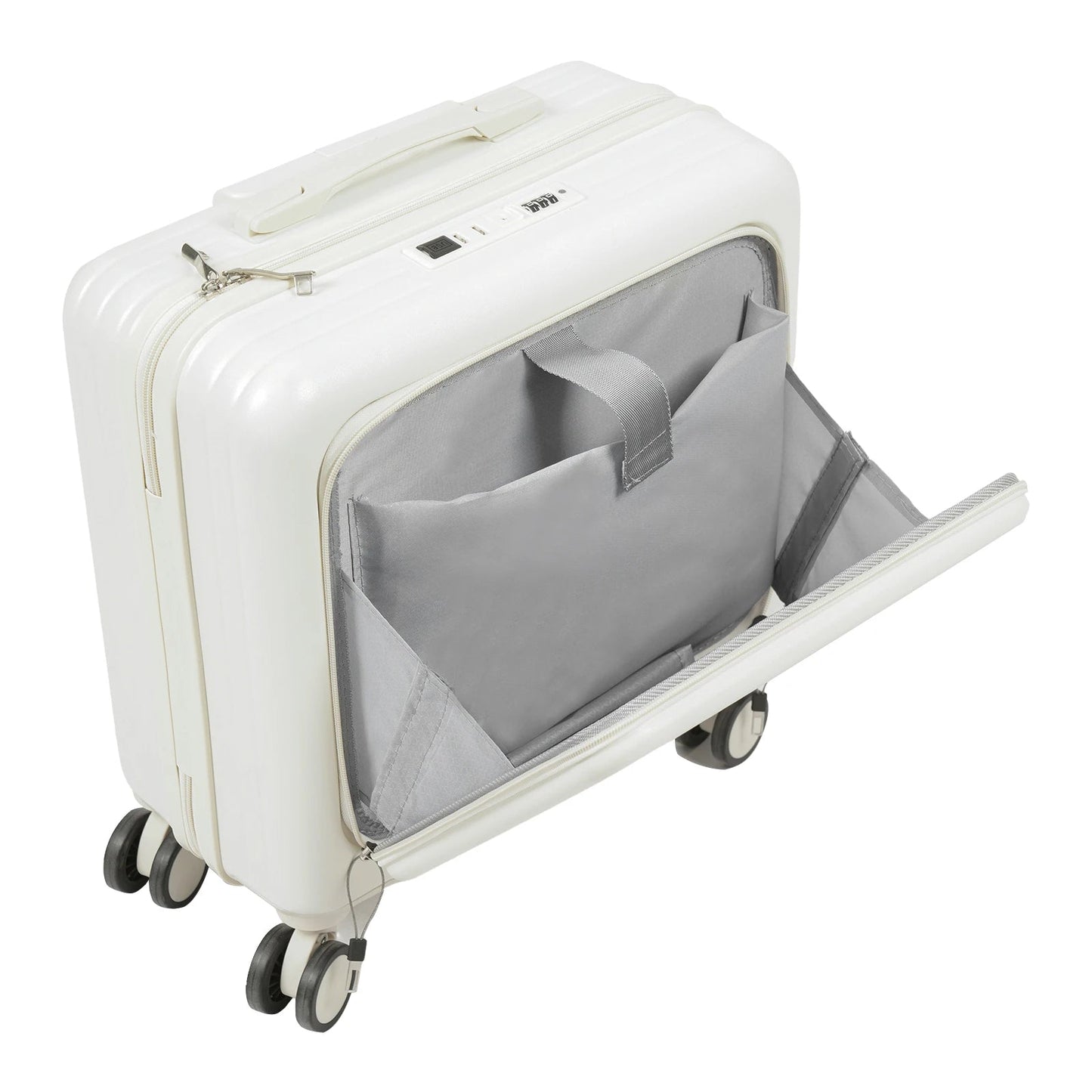 18'' Front Opening Airline Trolley Box Boarding Suitcase with Passcode Lock,Travel Luggage Suitcase for Men and Women - RELUX.STORE18'' Front Opening Airline Trolley Box Boarding Suitcase with Passcode Lock,Travel Luggage Suitcase for Men and Women