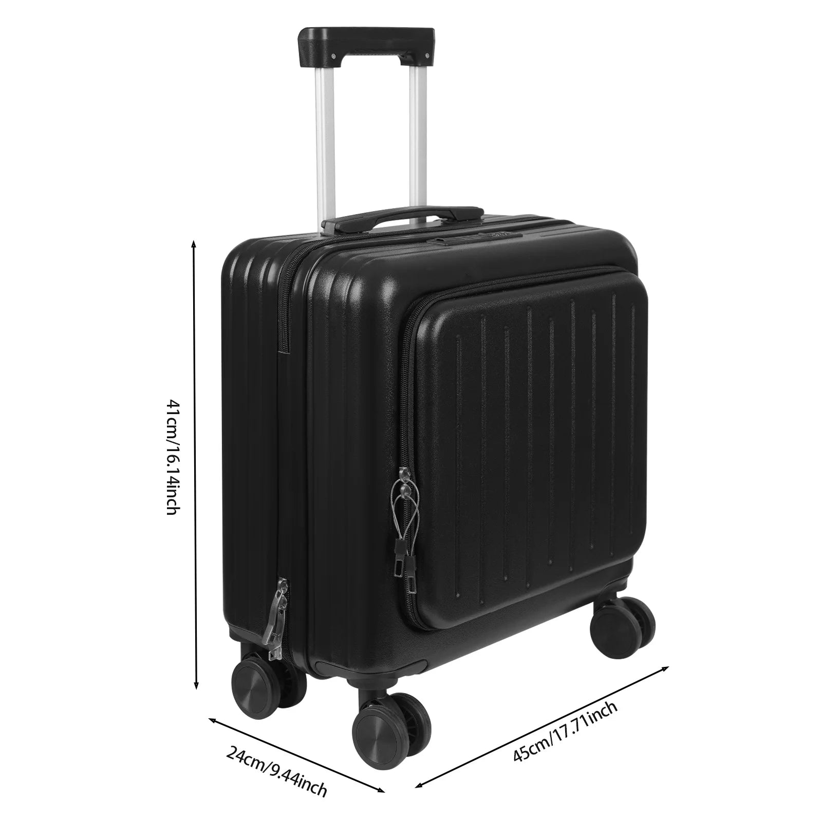 18'' Front Opening Airline Trolley Box Boarding Suitcase with Passcode Lock,Travel Luggage Suitcase for Men and Women - RELUX.STORE18'' Front Opening Airline Trolley Box Boarding Suitcase with Passcode Lock,Travel Luggage Suitcase for Men and Women