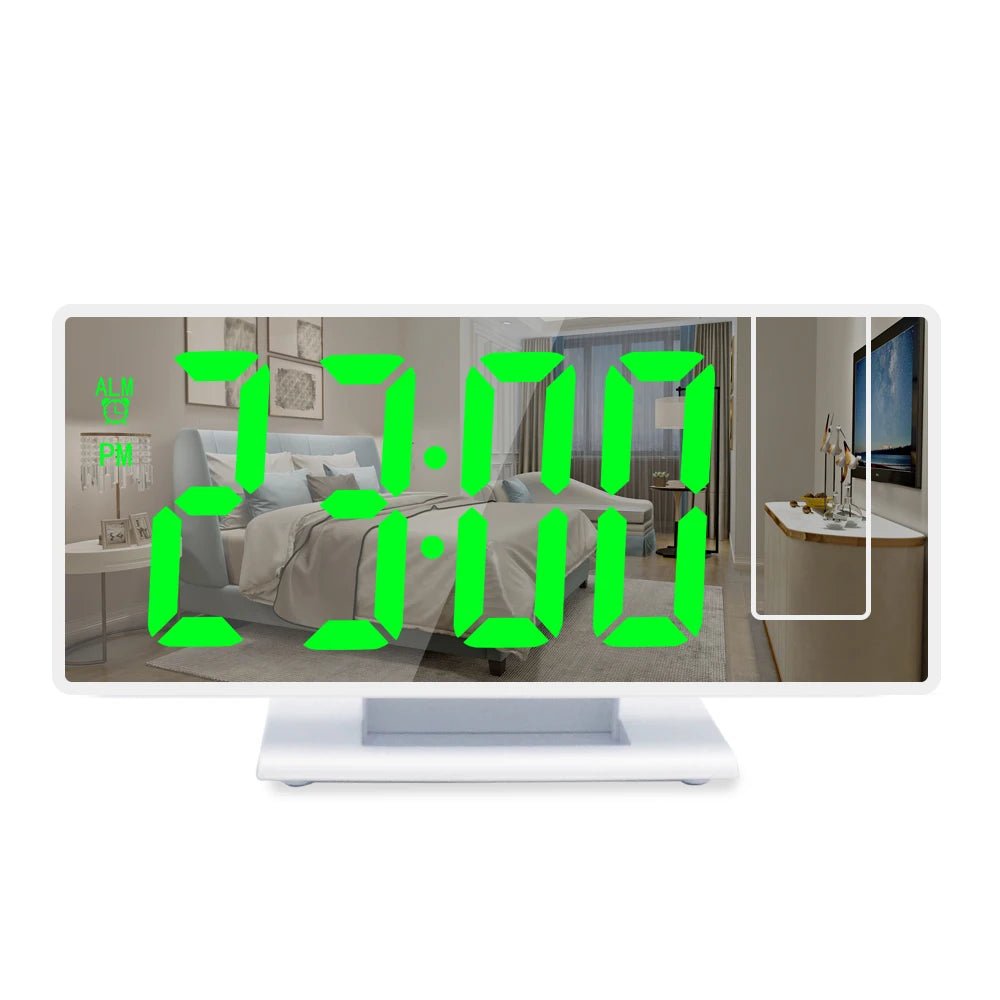 180° Arm Projection Alarm Clock Time Temperature USB Plug - in Digital Alarm Clock Snooze Table Clock 12/24H Projector LED Clock - RELUX.STORE