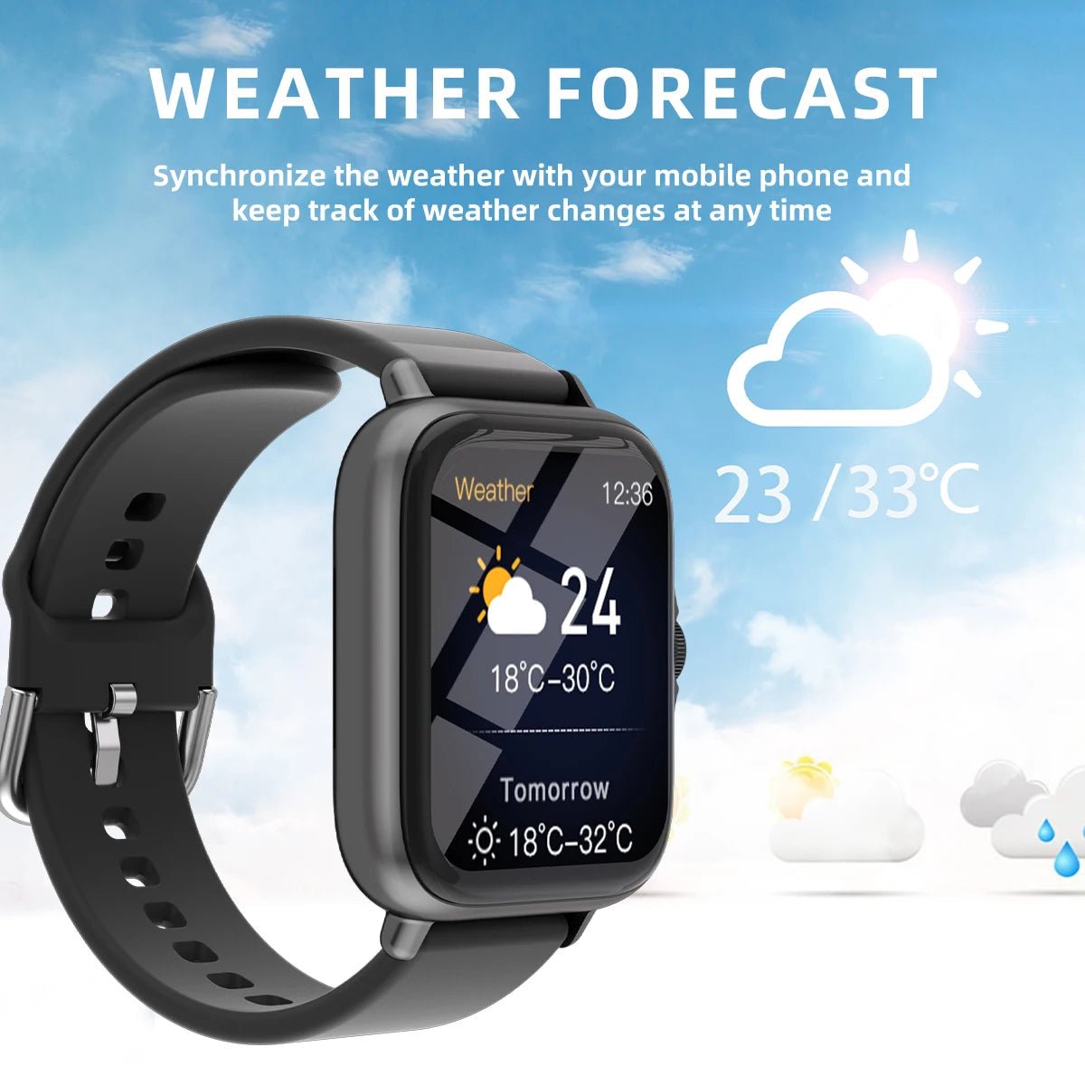 1.83'' Waterproof Smart Watch with Message Answer Call Sleep Monitoring Sports Pedometer Information Alerts For iPhone Android - RELUX.STORE