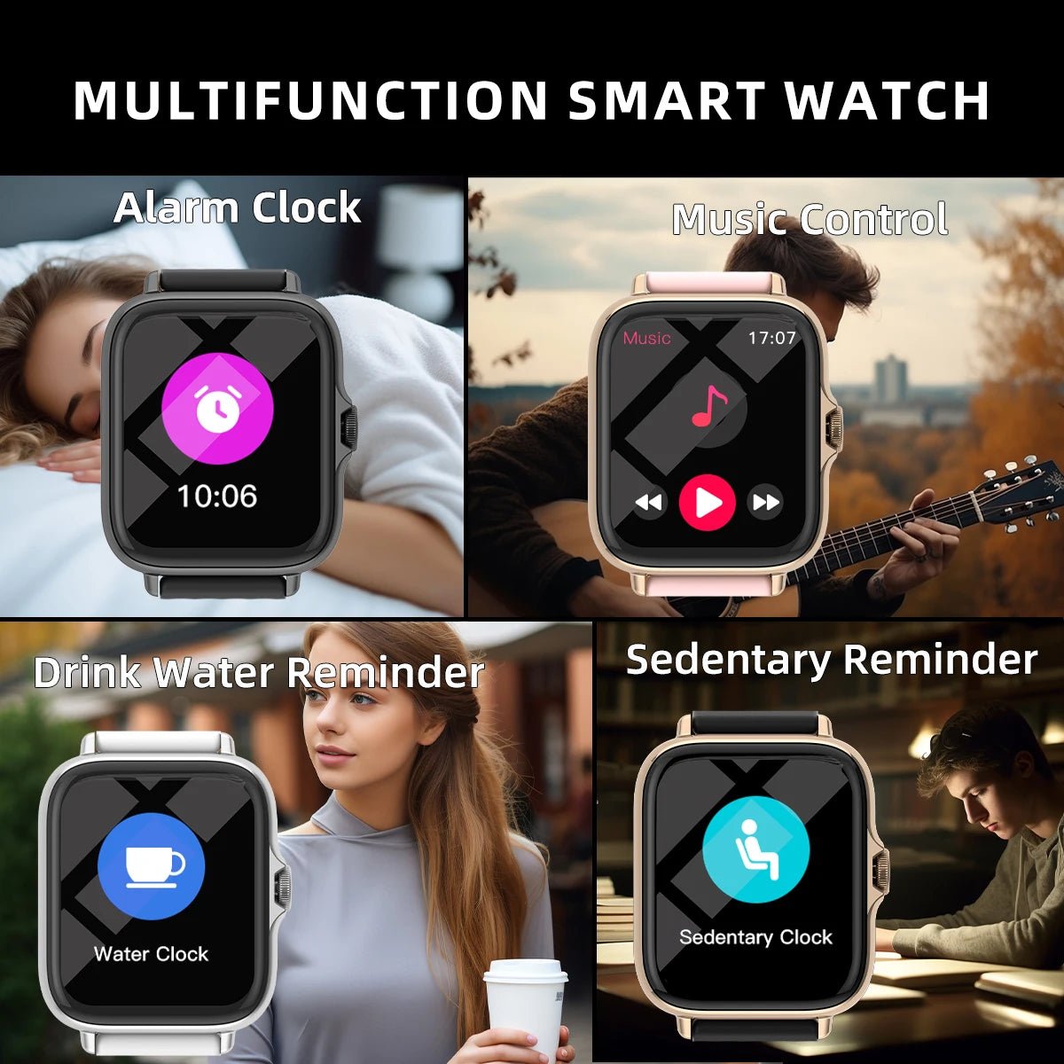 1.83'' Waterproof Smart Watch with Message Answer Call Sleep Monitoring Sports Pedometer Information Alerts For iPhone Android - RELUX.STORE