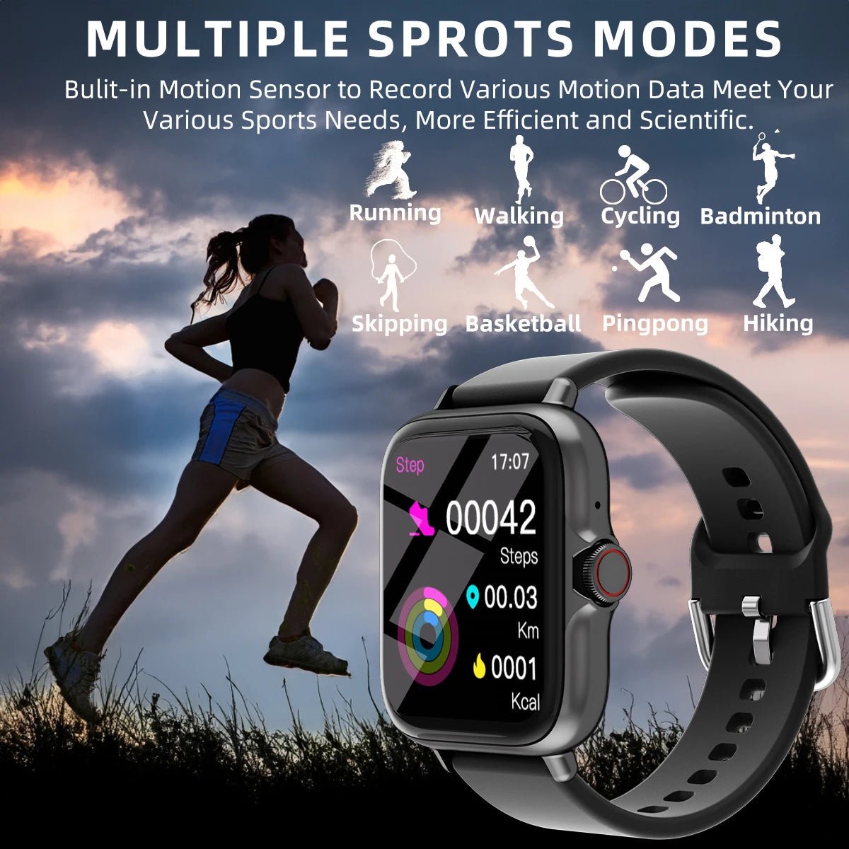 1.83'' Waterproof Smart Watch with Message Answer Call Sleep Monitoring Sports Pedometer Information Alerts For iPhone Android - RELUX.STORE