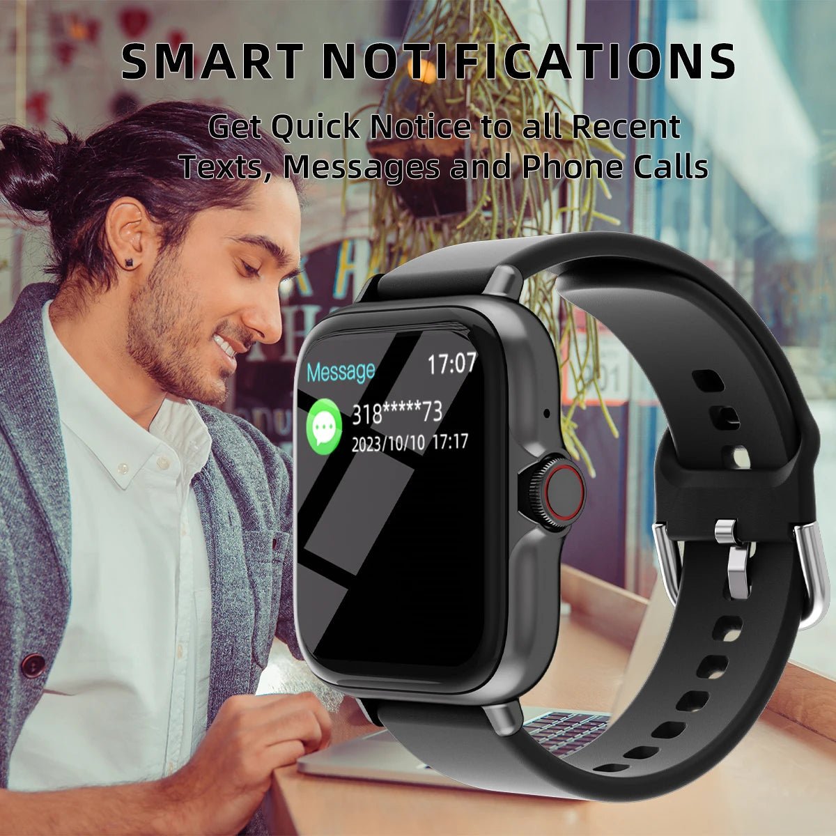 1.83'' Waterproof Smart Watch with Message Answer Call Sleep Monitoring Sports Pedometer Information Alerts For iPhone Android - RELUX.STORE