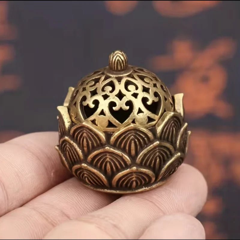 1pc Hollow Lotus Incense, Burner Hollow Incense Serving Tea Table Ornament, Mini Incense Burner - RELUX.STORE