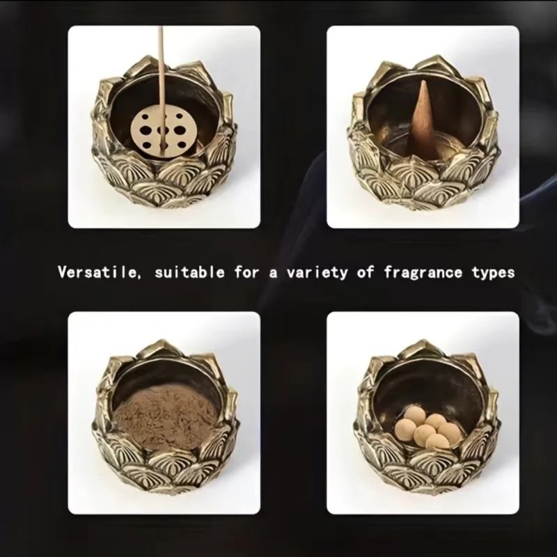 1pc Hollow Lotus Incense, Burner Hollow Incense Serving Tea Table Ornament, Mini Incense Burner - RELUX.STORE