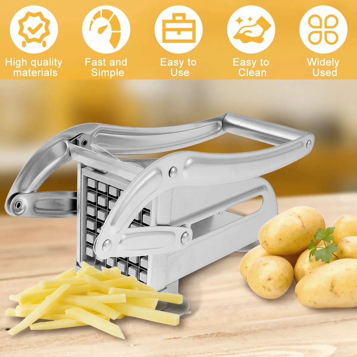 1pc Stainless Steel Manual Potato Cutter French Fries Slicer Potato Chips Maker Meat Chopper Dicer Cutting Machine Tools - RELUX.STORE