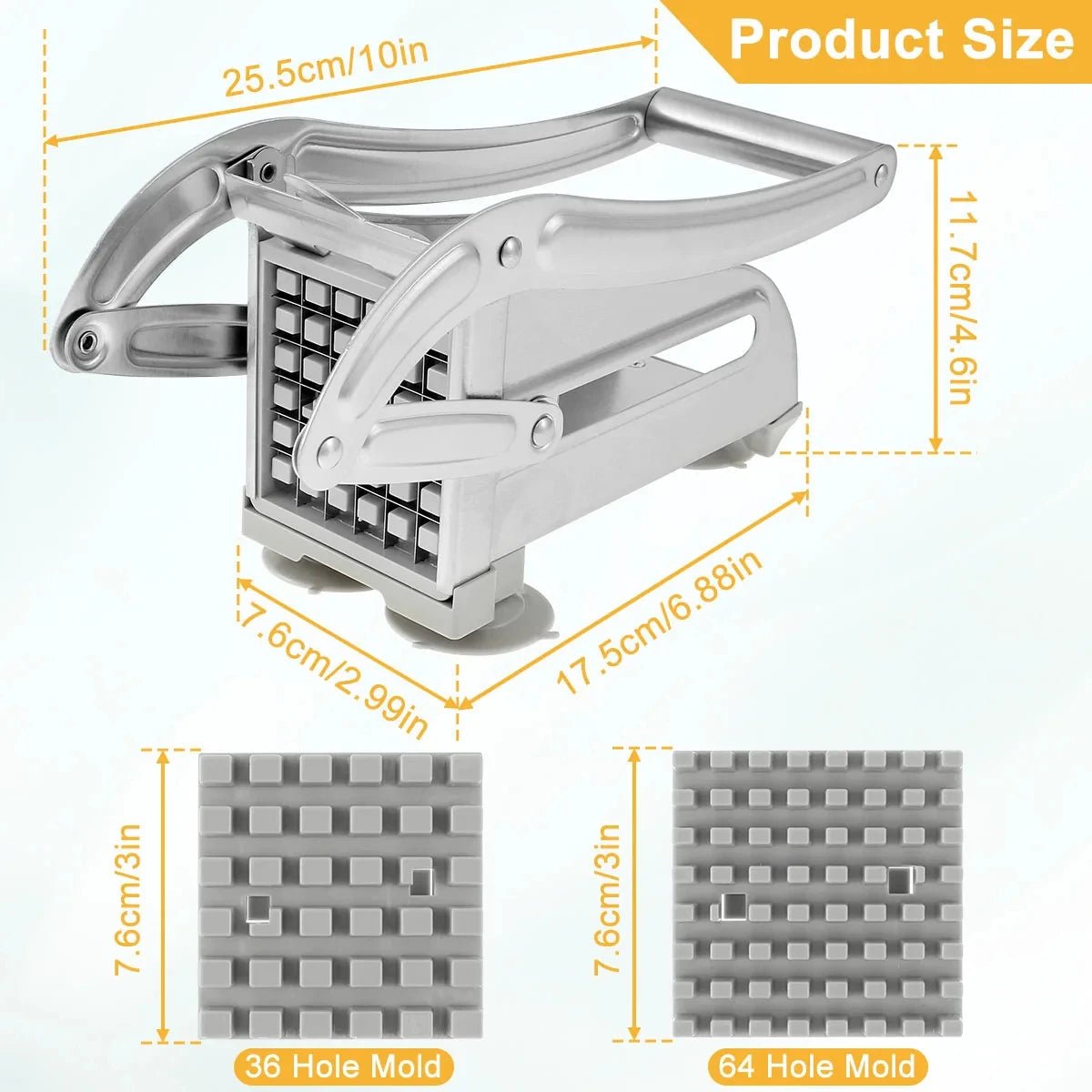 1pc Stainless Steel Manual Potato Cutter French Fries Slicer Potato Chips Maker Meat Chopper Dicer Cutting Machine Tools - RELUX.STORE