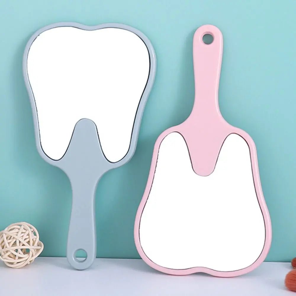 1PC Tooth Shaped Handheld Mirror Cute Makeup Mirror Durable High Definition Dental Mirrors Gifts - RELUX.STORE