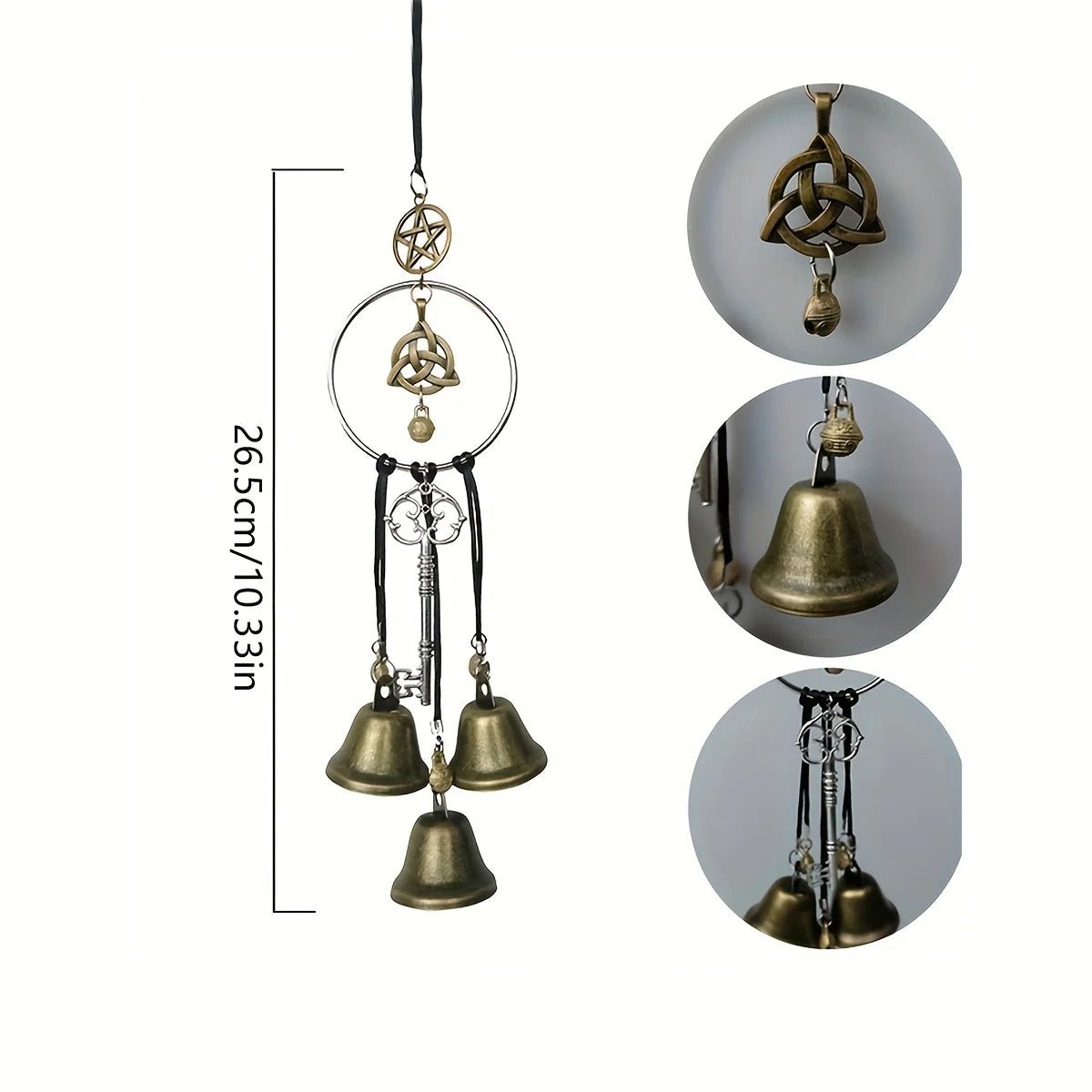 1pc witch bell doorknob hanging decorative wicker wind chime home decoration - RELUX.STORE