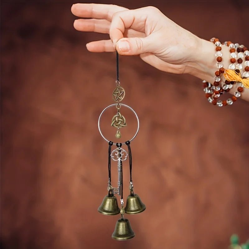 1pc witch bell doorknob hanging decorative wicker wind chime home decoration - RELUX.STORE