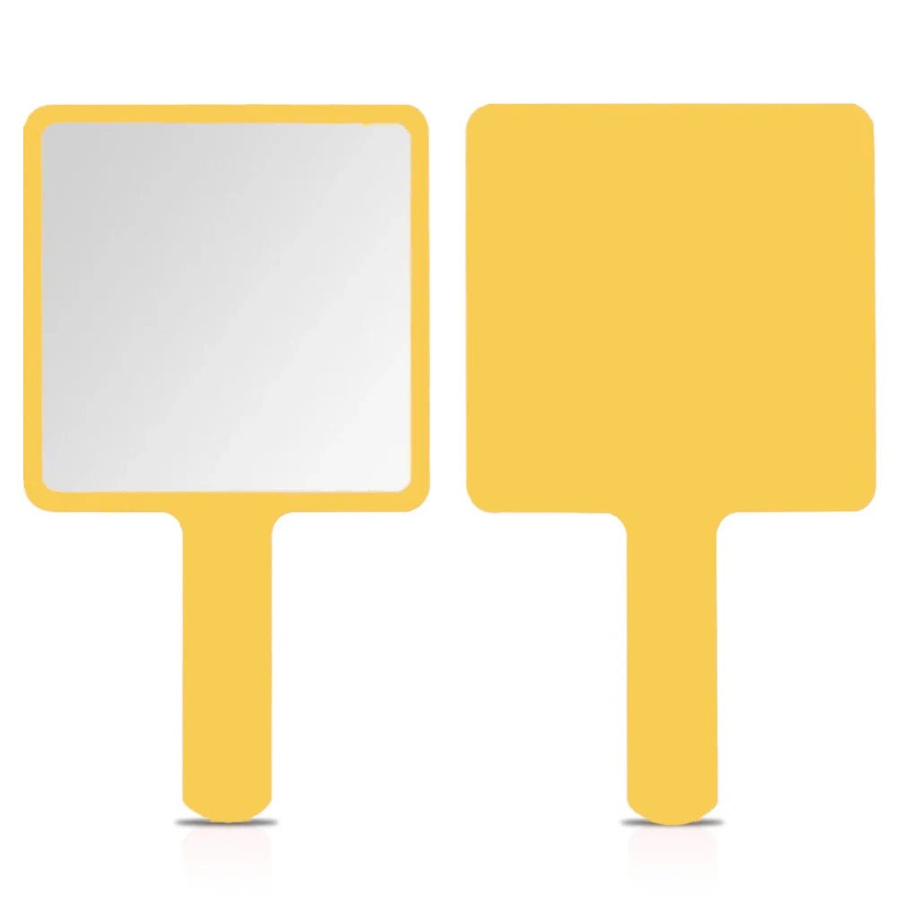 1Pcs Plastic Handle Handheld Makeup Vanity Mirror Portable Square Eyelash Extension Mirror Women Cosmetic Beauty Salon Supplies - RELUX.STORE