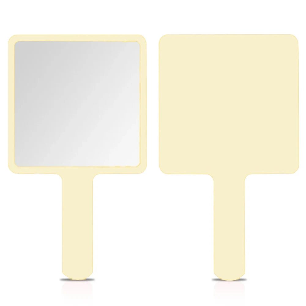 1Pcs Plastic Handle Handheld Makeup Vanity Mirror Portable Square Eyelash Extension Mirror Women Cosmetic Beauty Salon Supplies - RELUX.STORE