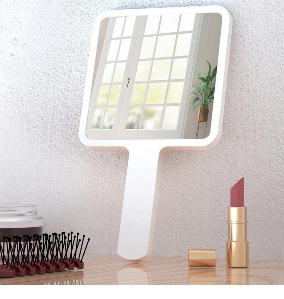 1Pcs Plastic Handle Handheld Makeup Vanity Mirror Portable Square Eyelash Extension Mirror Women Cosmetic Beauty Salon Supplies - RELUX.STORE