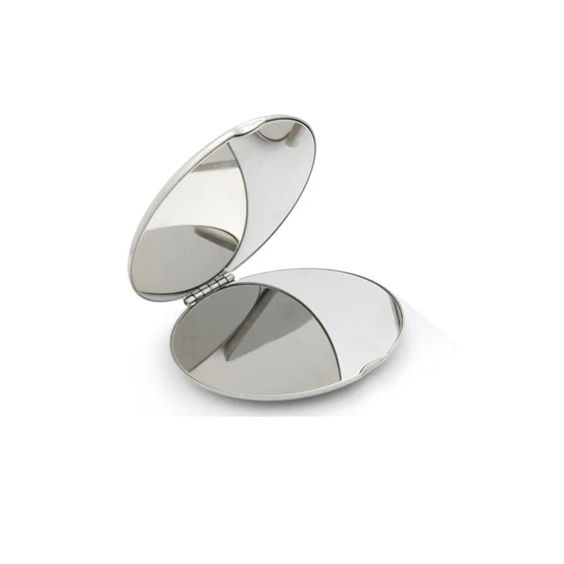 1pcs Portable Women Stainless Steel Makeup Mirror Hand Pocket Folded - Side Cosmetic Make Up Mirror Small Various Shapes - RELUX.STORE