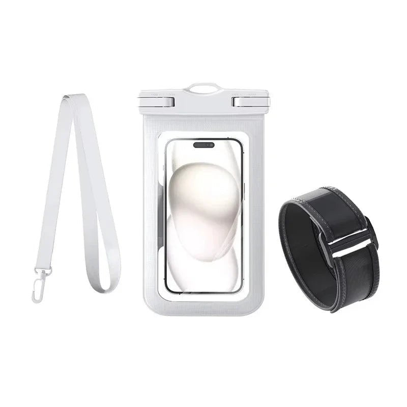"2 - in - 1 Waterproof Armband Bag & Phone Case – Swim Dry Pouch for iPhone 16/15/14/13/12/11 Pro Max with Lanyard" - RELUX.STORE