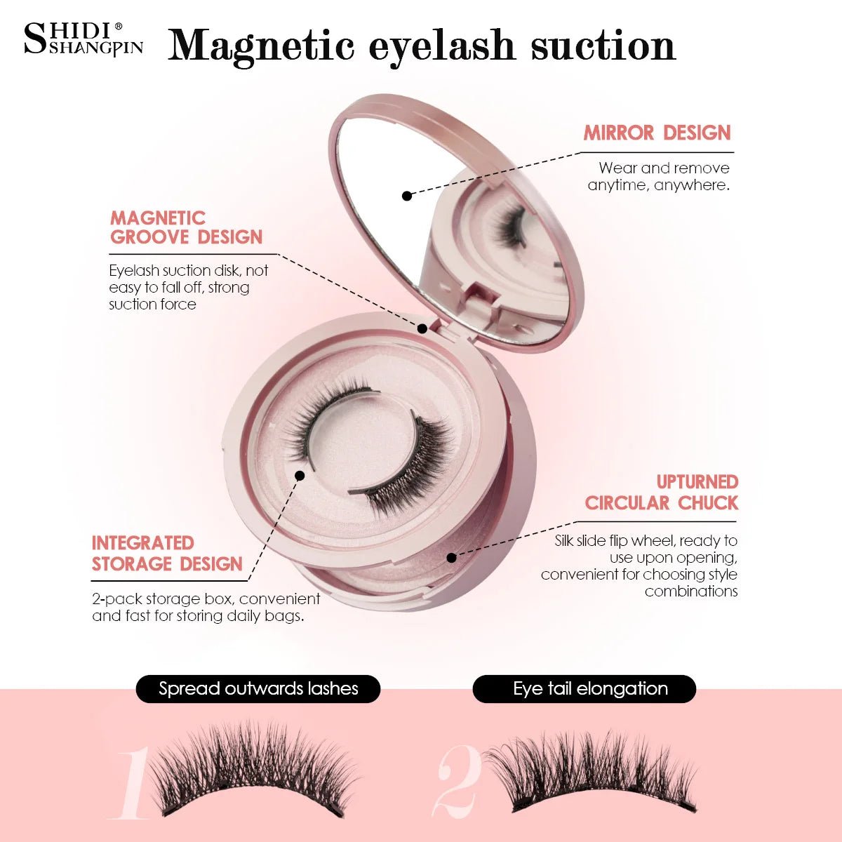 2 Pairs Magnetic Eyelash Natural Look Fluffy False Eyelashes Reusable Magnetic Eyelash Set with Applicator No Glue Need Makeup - RELUX.STORE