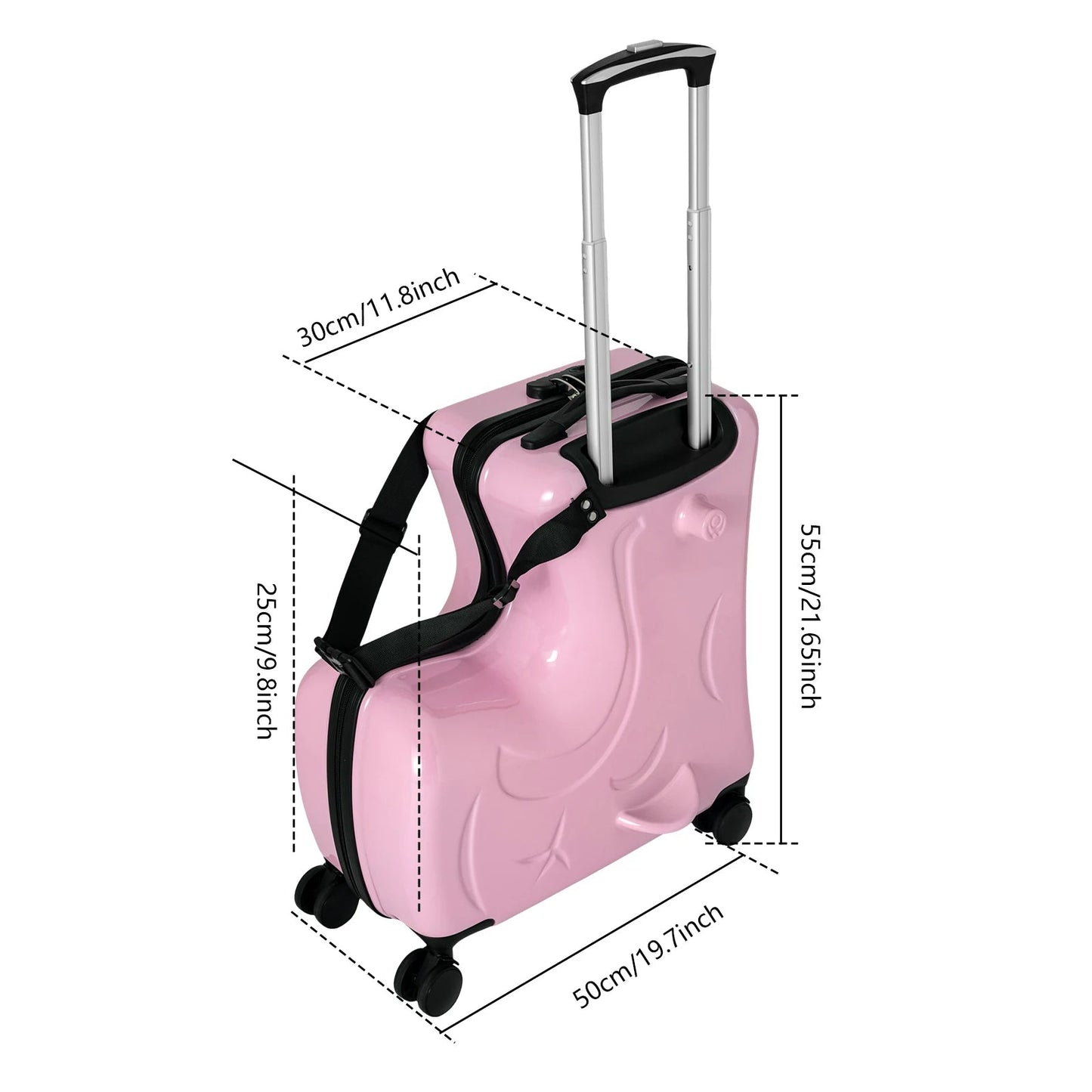 20" Kid's Ride - on Travel Suitcase,Rolling Luggage with Wheels Carry Trolley Luggage with Password Lock for Children's Day Gift - RELUX.STORE20" Kid's Ride - on Travel Suitcase,Rolling Luggage with Wheels Carry Trolley Luggage with Password Lock for Children's Day Gift