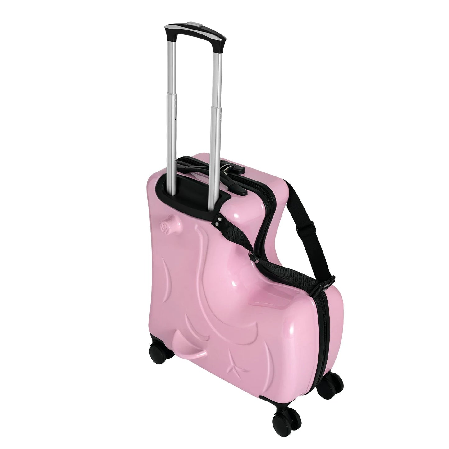 20" Kid's Ride - on Travel Suitcase,Rolling Luggage with Wheels Carry Trolley Luggage with Password Lock for Children's Day Gift - RELUX.STORE20" Kid's Ride - on Travel Suitcase,Rolling Luggage with Wheels Carry Trolley Luggage with Password Lock for Children's Day Gift