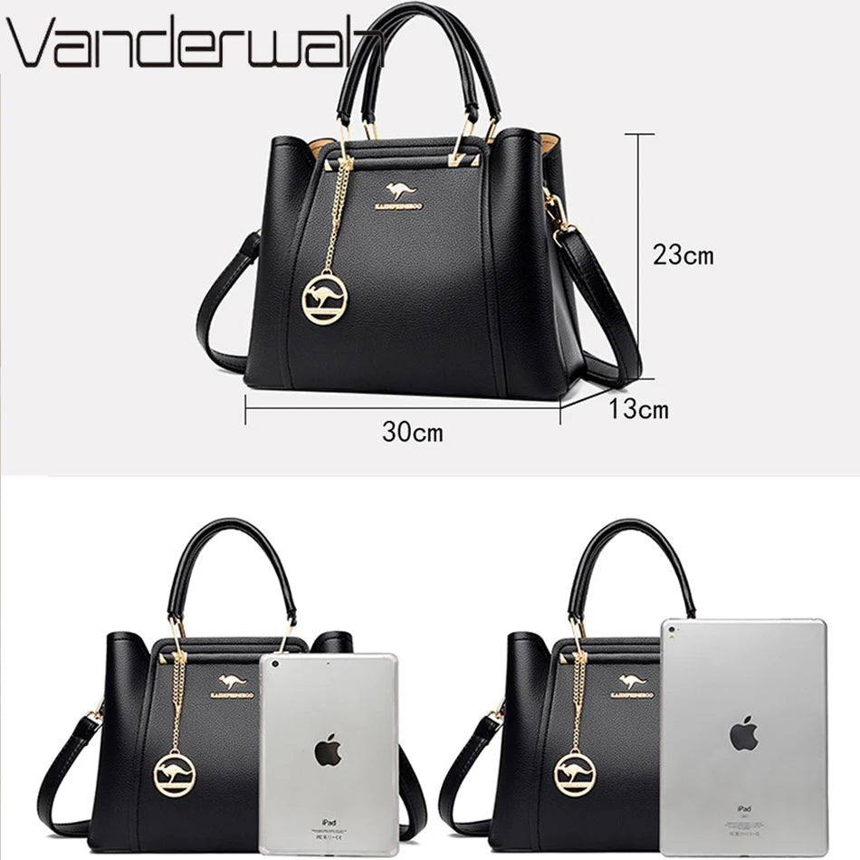 2024 Luxury Women Designer 3 Layers Shoulder Crossbody Sac Ladies Large Capacity Leather Handbags Shopper Brand Messenger Totes - RELUX.STORE