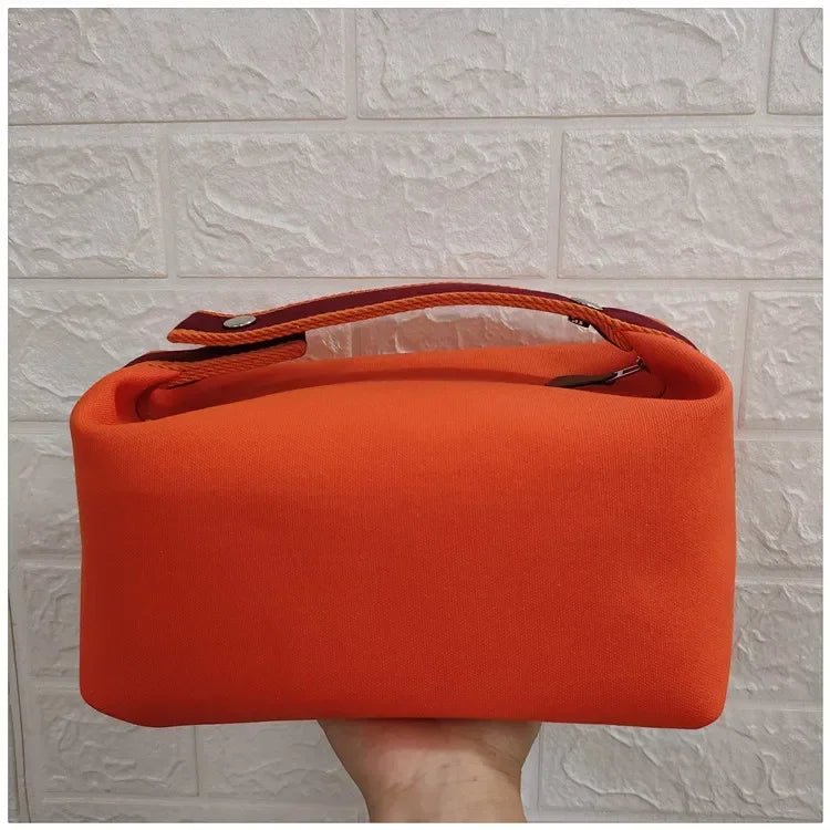 2024 New Large Capacity Canva Makeup Bag Soft Texture Fashionable Women's Shoulder Bag Color Blocking Handbag From China - RELUX.STORE