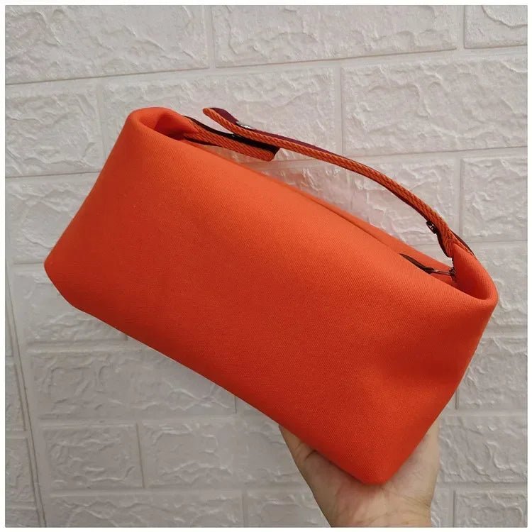2024 New Large Capacity Canva Makeup Bag Soft Texture Fashionable Women's Shoulder Bag Color Blocking Handbag From China - RELUX.STORE