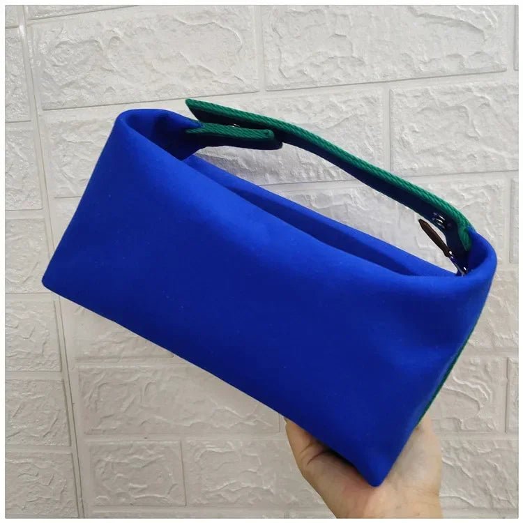 2024 New Large Capacity Canva Makeup Bag Soft Texture Fashionable Women's Shoulder Bag Color Blocking Handbag From China - RELUX.STORE