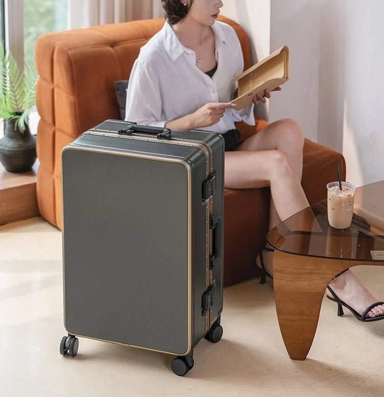 20"/24" Suitcase Fashoin Rolling Luggage Aluminum Frame Case with Wheel Alloy Trolley Bag ABS+PC Material Carry - On Cabin Travel - RELUX.STORE20"/24" Suitcase Fashoin Rolling Luggage Aluminum Frame Case with Wheel Alloy Trolley Bag ABS+PC Material Carry - On Cabin Travel