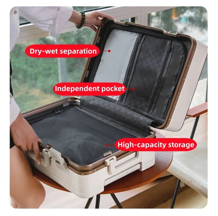20"/24" Suitcase Fashoin Rolling Luggage Aluminum Frame Case with Wheel Alloy Trolley Bag ABS+PC Material Carry - On Cabin Travel - RELUX.STORE20"/24" Suitcase Fashoin Rolling Luggage Aluminum Frame Case with Wheel Alloy Trolley Bag ABS+PC Material Carry - On Cabin Travel