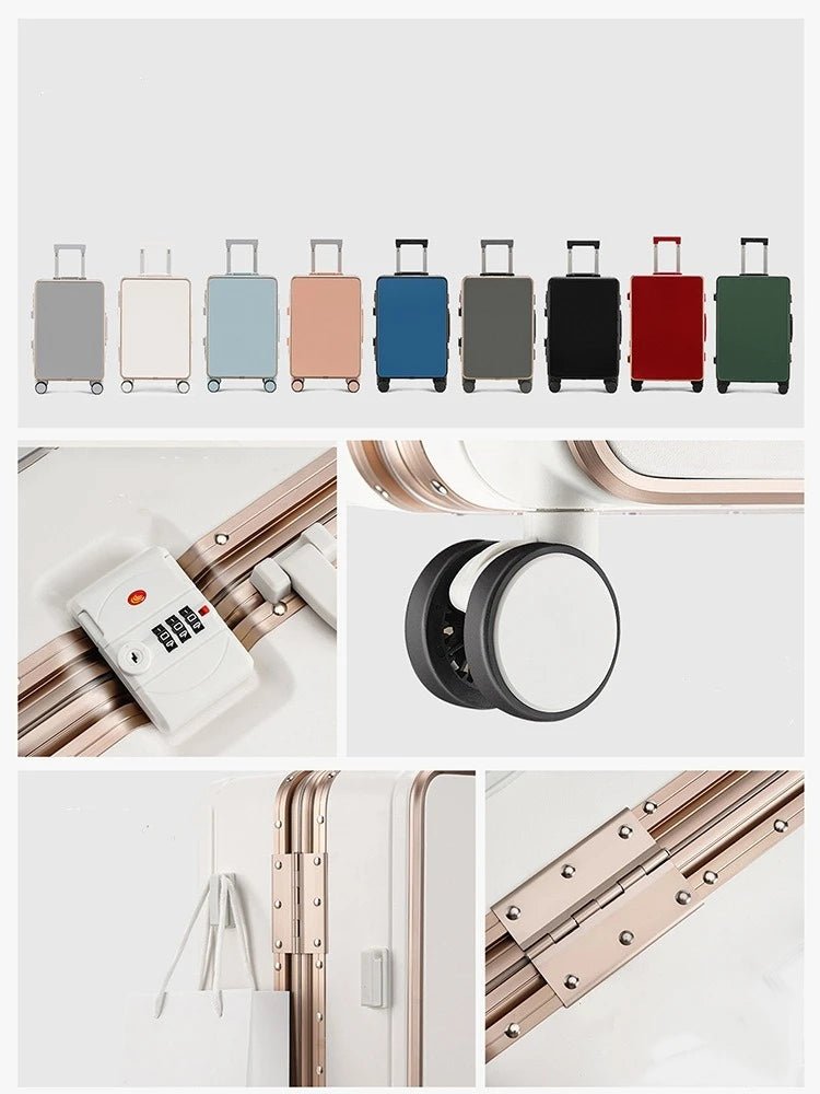 20"/24" Suitcase Fashoin Rolling Luggage Aluminum Frame Case with Wheel Alloy Trolley Bag ABS+PC Material Carry - On Cabin Travel - RELUX.STORE20"/24" Suitcase Fashoin Rolling Luggage Aluminum Frame Case with Wheel Alloy Trolley Bag ABS+PC Material Carry - On Cabin Travel