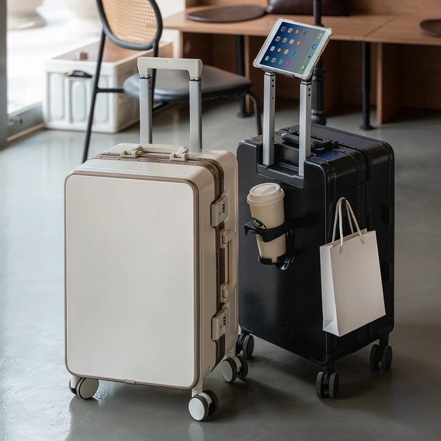 20"/24" Suitcase Fashoin Rolling Luggage Aluminum Frame Case with Wheel Alloy Trolley Bag ABS+PC Material Carry - On Cabin Travel - RELUX.STORE20"/24" Suitcase Fashoin Rolling Luggage Aluminum Frame Case with Wheel Alloy Trolley Bag ABS+PC Material Carry - On Cabin Travel