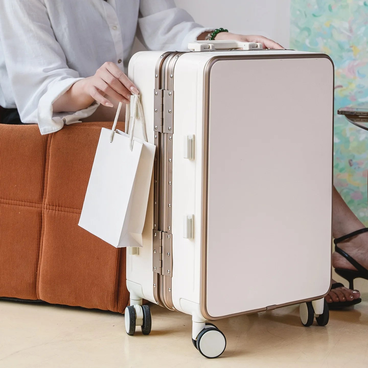20"/24" Suitcase Fashoin Rolling Luggage Aluminum Frame Case with Wheel Alloy Trolley Bag ABS+PC Material Carry - On Cabin Travel - RELUX.STORE20"/24" Suitcase Fashoin Rolling Luggage Aluminum Frame Case with Wheel Alloy Trolley Bag ABS+PC Material Carry - On Cabin Travel