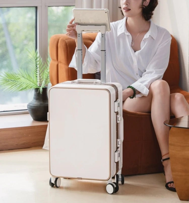 20"/24" Suitcase Fashoin Rolling Luggage Aluminum Frame Case with Wheel Alloy Trolley Bag ABS+PC Material Carry - On Cabin Travel - RELUX.STORE20"/24" Suitcase Fashoin Rolling Luggage Aluminum Frame Case with Wheel Alloy Trolley Bag ABS+PC Material Carry - On Cabin Travel