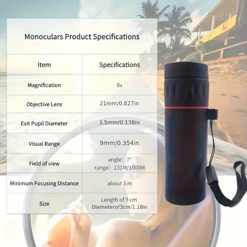 2025 2000X25 HD Monocular Telescope, Compact Portable for Travel, Hiking, Fishing, Camping, Stargazing, Concerts & Bird Watching - RELUX.STORE