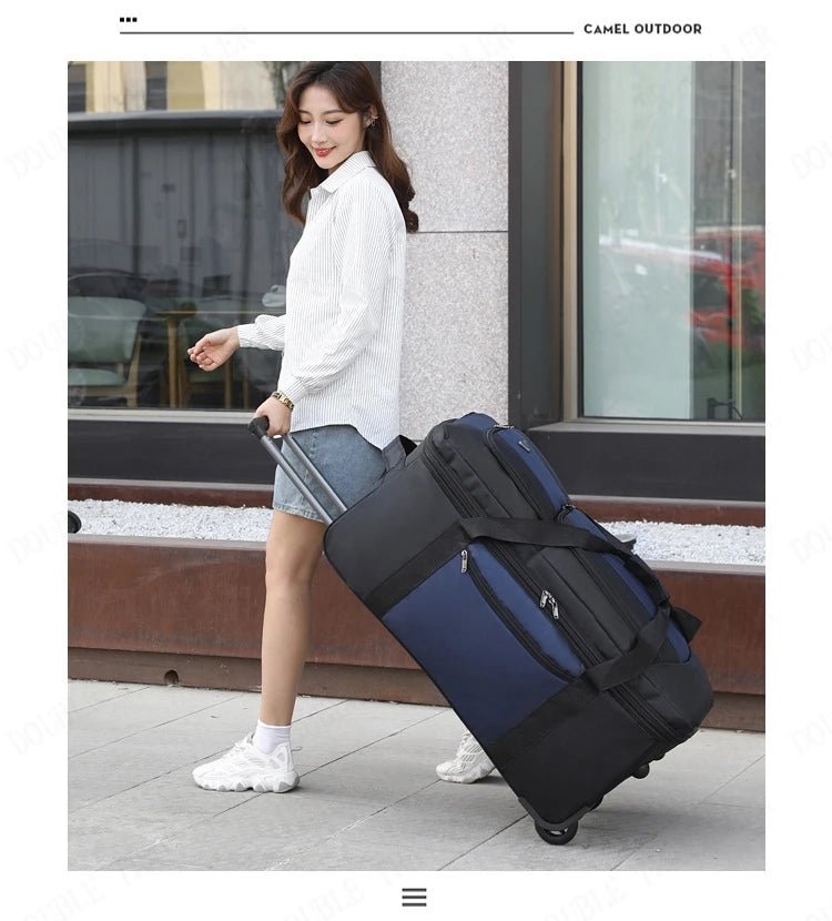 2025 New Travel Bags with Wheels Oxford Cloth Trolley Luggage Bag Organizes Folding Bags Quality Large Size Suitcases valises - RELUX.STORE2025 New Travel Bags with Wheels Oxford Cloth Trolley Luggage Bag Organizes Folding Bags Quality Large Size Suitcases valises