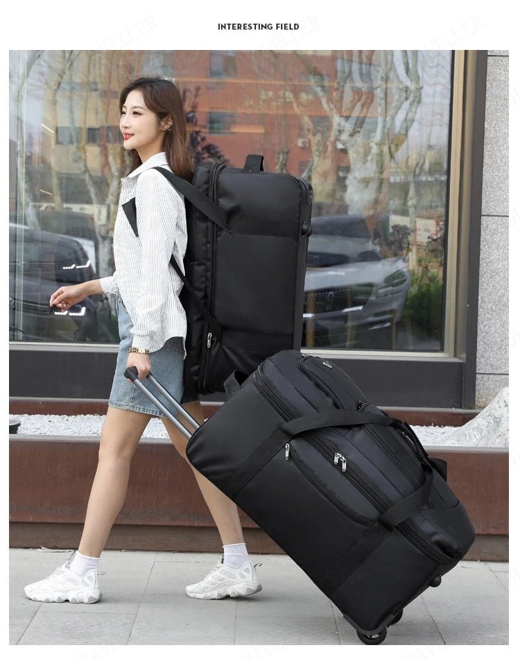 2025 New Travel Bags with Wheels Oxford Cloth Trolley Luggage Bag Organizes Folding Bags Quality Large Size Suitcases valises - RELUX.STORE2025 New Travel Bags with Wheels Oxford Cloth Trolley Luggage Bag Organizes Folding Bags Quality Large Size Suitcases valises