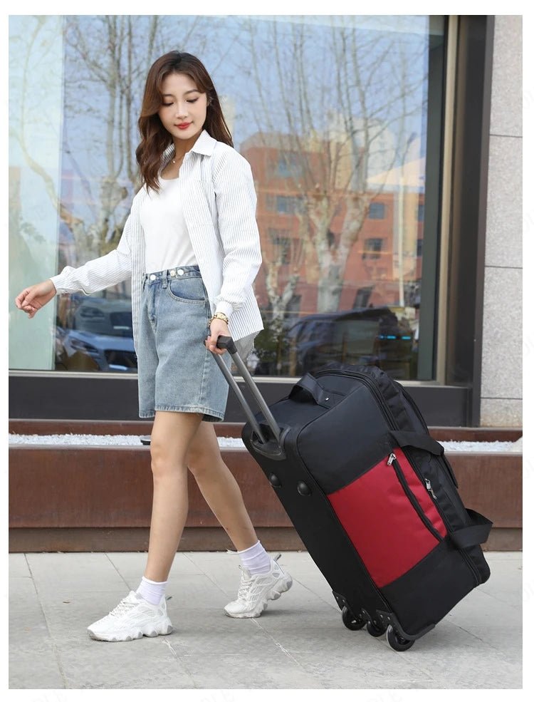 2025 New Travel Bags with Wheels Oxford Cloth Trolley Luggage Bag Organizes Folding Bags Quality Large Size Suitcases valises - RELUX.STORE2025 New Travel Bags with Wheels Oxford Cloth Trolley Luggage Bag Organizes Folding Bags Quality Large Size Suitcases valises